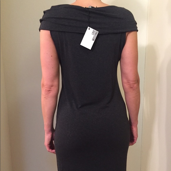 LOVE MOSCHINO. NEW dark gray dress size 8 , ITALY - Picture 3 of 8